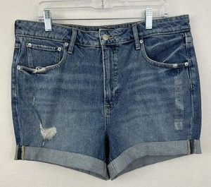 Free Assembly Denim Shorts Women’s Sz 16 Distressed Rolled Cuff NWOT Casual